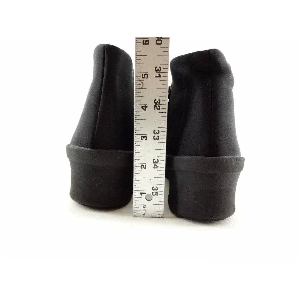 Clarks Step Rose Up Women's 10‎ W US Double Zip Black Wedge Boots Bootie
